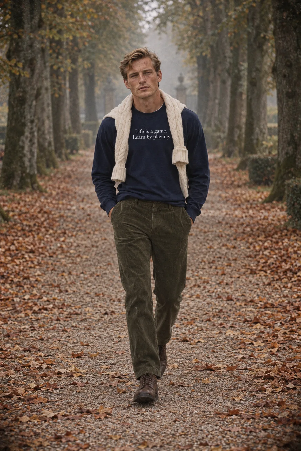 An avenue of old beech trees on a Dutch estate