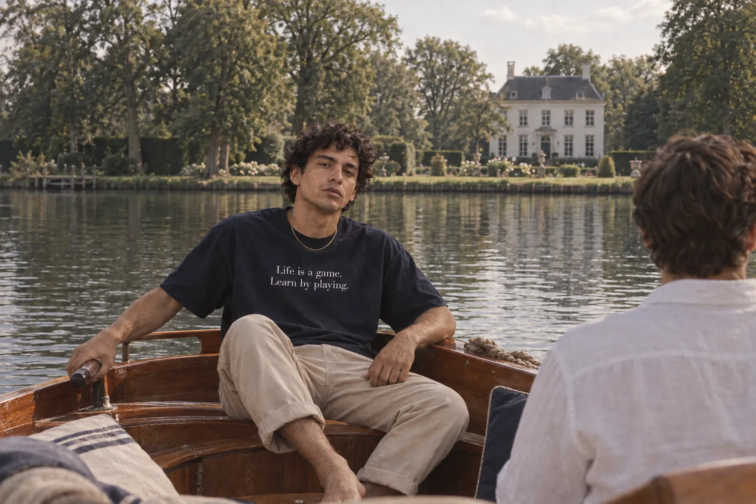 In a wooden sloop on the river Vecht